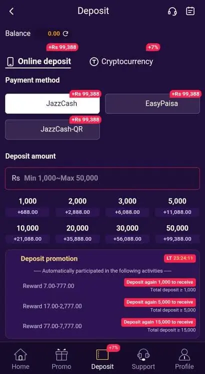 TD 1947 Gam deposit & withdraw