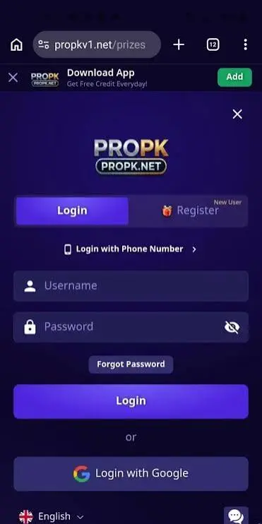 ProPK Game Login