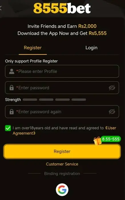 8555Bet login